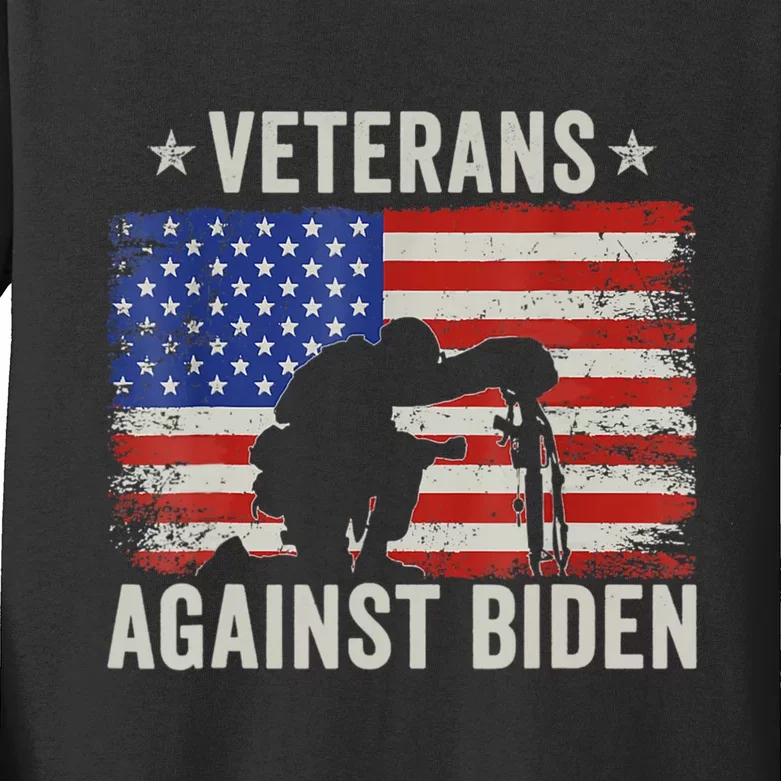 Veterans Against Biden Say Their Names Joe Anti Biden Kids Long Sleeve Shirt