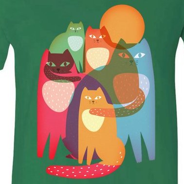 Vintage Abstract Boho Cat Pattern V-Neck T-Shirt