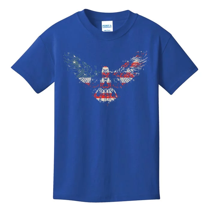 Vintage American Bald Eagle Flag American Flag Gift Kids T-Shirt