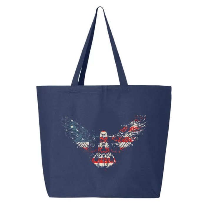 Vintage American Bald Eagle Flag American Flag Gift 25L Jumbo Tote