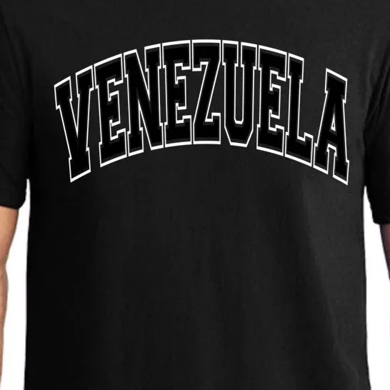 Venezuela Arched Black Text Funny Gift Pajama Set