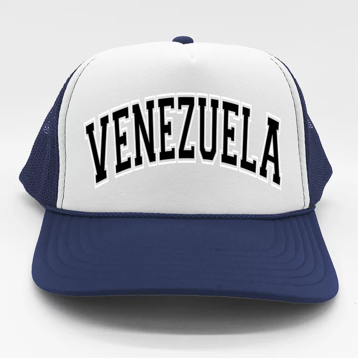 Venezuela Arched Black Text Funny Gift Trucker Hat