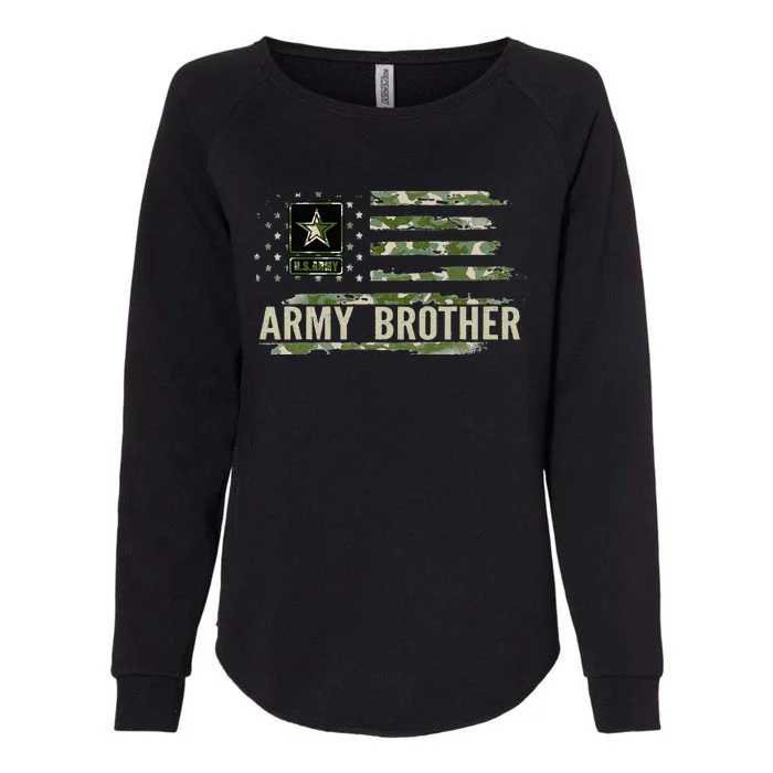 Vintage Army Brother With Camo American Flag Veteran Gift Womens California Wash Sweatshirt