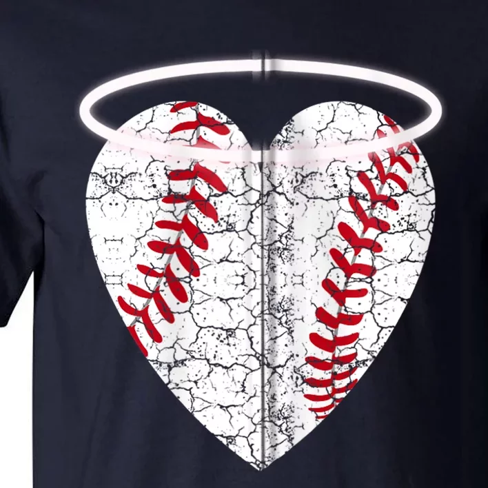 Vintage Angel Baseball Heart with Halo Zip Hoodie Tall T-Shirt