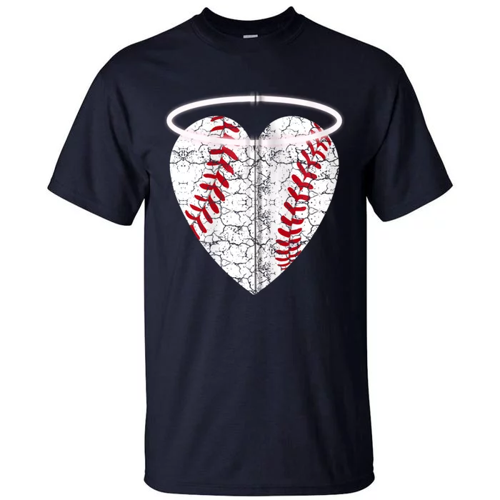 Vintage Angel Baseball Heart with Halo Zip Hoodie Tall T-Shirt