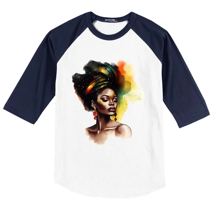 Vibrant Afro Beauty Junenth Black Freedom Black History Gift Baseball Sleeve Shirt