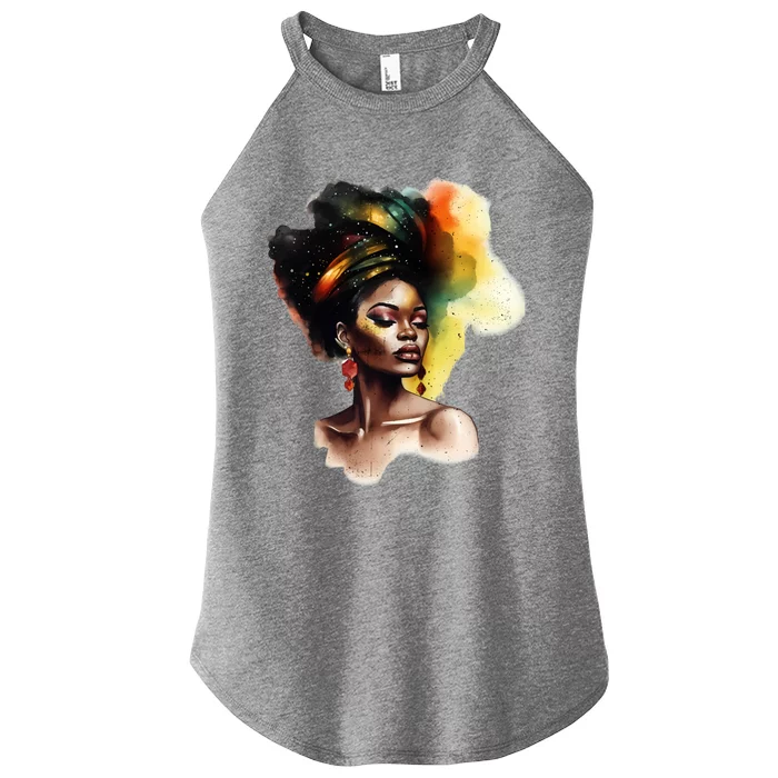 Vibrant Afro Beauty Junenth Black Freedom Black History Gift Women’s Perfect Tri Rocker Tank