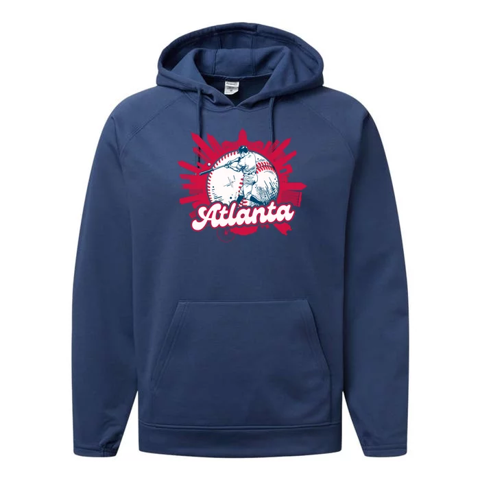 Vintage Atlanta Baseball Performance Fleece Hoodie