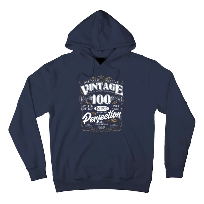 Vintage All Bark No Bite 100th Birthday Est 1923 Hoodie