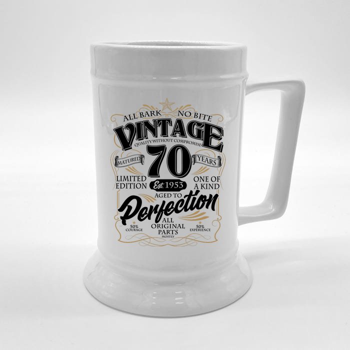 Vintage All Bark No Bite 70th Birthday Est 1953 Front & Back Beer Stein