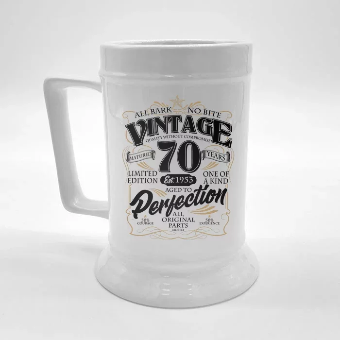 Vintage All Bark No Bite 70th Birthday Est 1953 Front & Back Beer Stein