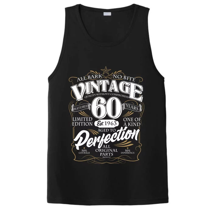 Vintage All Bark No Bite 60th Birthday Est 1963 Performance Tank