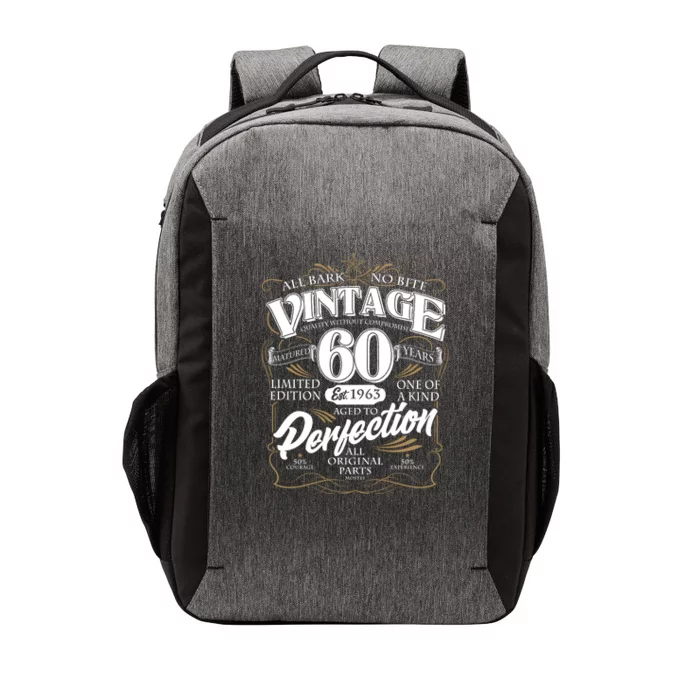 Vintage All Bark No Bite 60th Birthday Est 1963 Vector Backpack