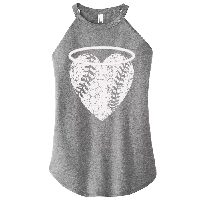 Vintage Angel Baseball Heart With Halo Women’s Perfect Tri Rocker Tank