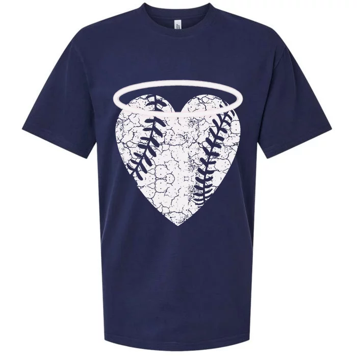 Vintage Angel Baseball Heart With Halo Sueded Cloud Jersey T-Shirt