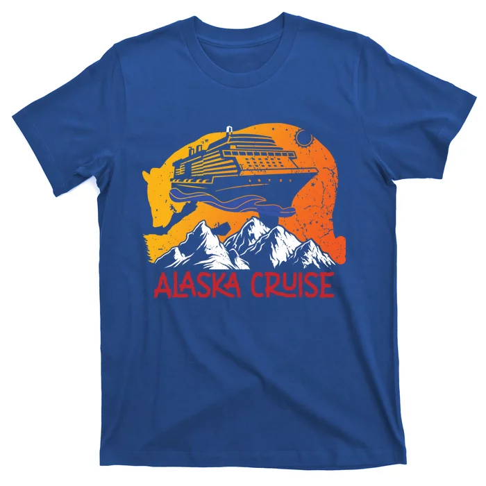 Vintage Alaska Cruise Mountains Family Summer Vacation Trip Cool Gift T-Shirt