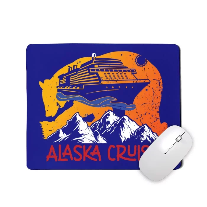 Vintage Alaska Cruise Mountains Family Summer Vacation Trip Cool Gift Mousepad