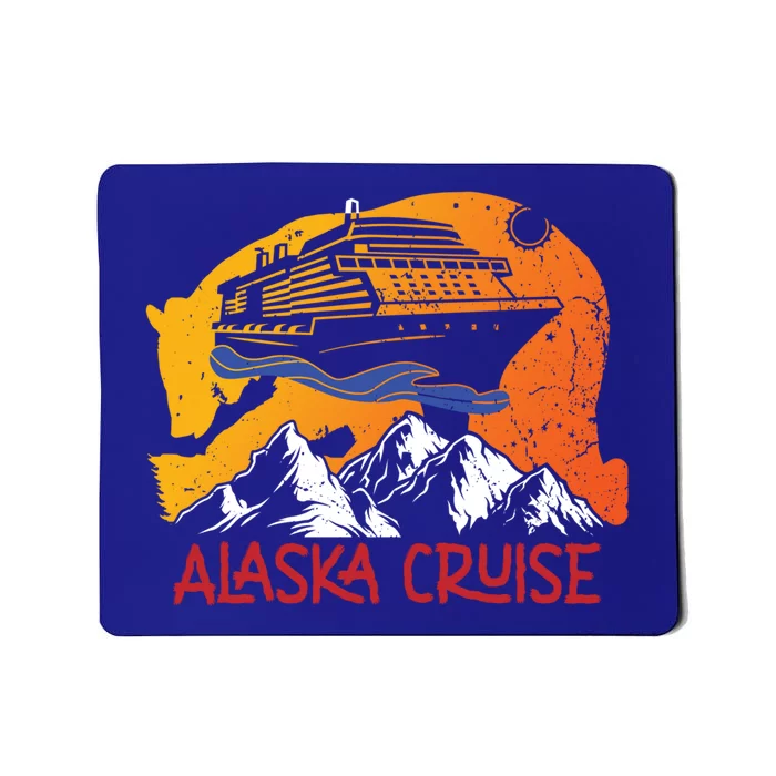 Vintage Alaska Cruise Mountains Family Summer Vacation Trip Cool Gift Mousepad