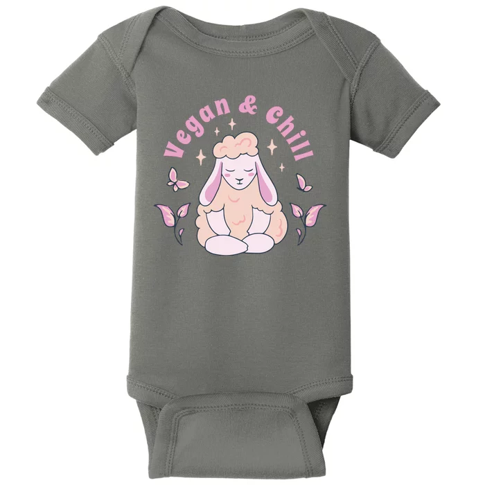 Vegan And Chill Sheep Baby Bodysuit