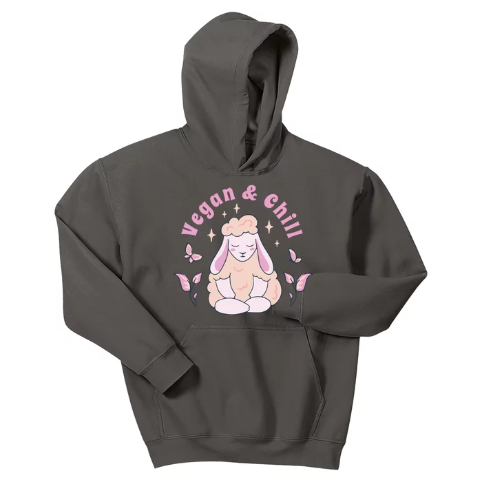 Vegan And Chill Sheep Kids Hoodie