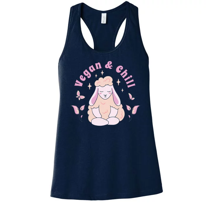 Vegan And Chill Sheep Women's Racerback Tank