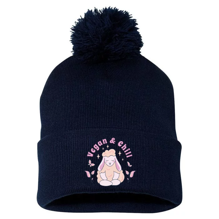 Vegan And Chill Sheep Pom Pom 12in Knit Beanie