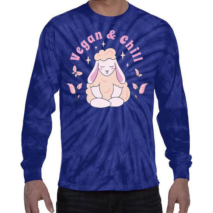 Vegan And Chill Sheep Tie-Dye Long Sleeve Shirt