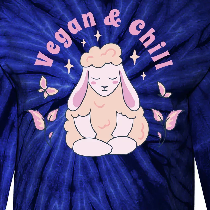 Vegan And Chill Sheep Tie-Dye Long Sleeve Shirt