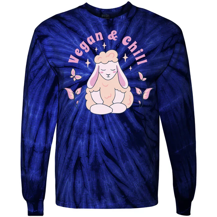 Vegan And Chill Sheep Tie-Dye Long Sleeve Shirt