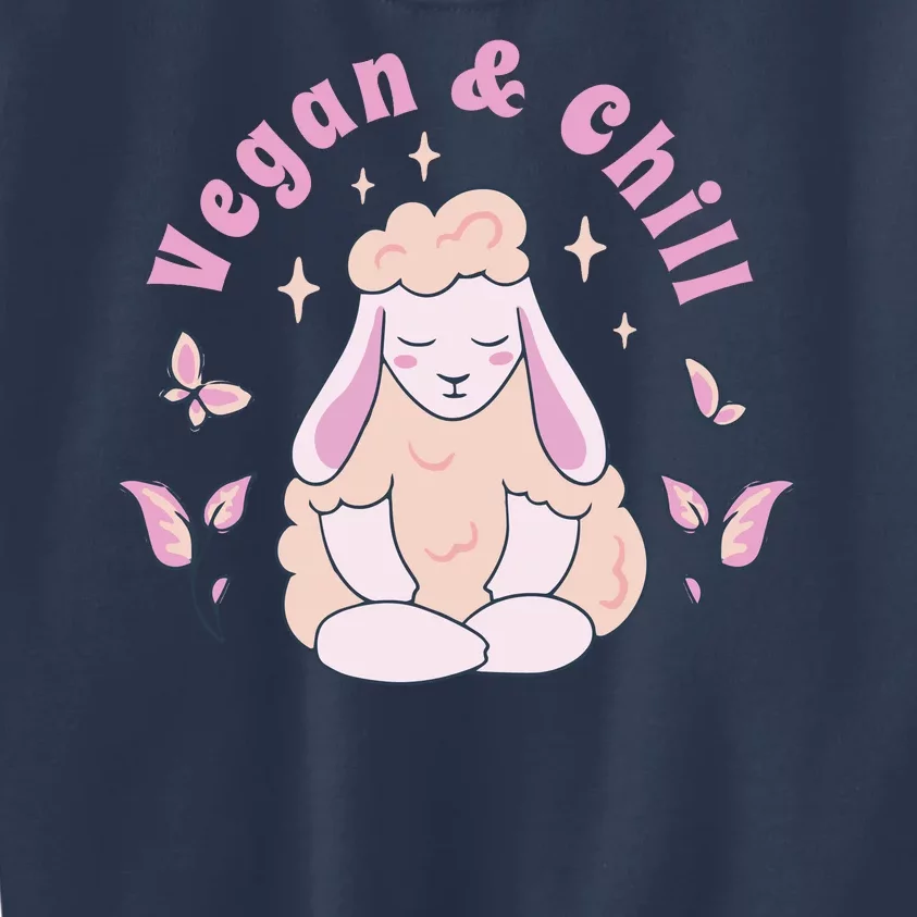 Vegan And Chill Sheep Kids Sweatshirt