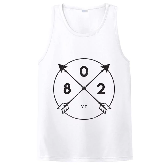 Vermont Area Code 802 State Pride Souvenir Gift Arrow Performance Tank