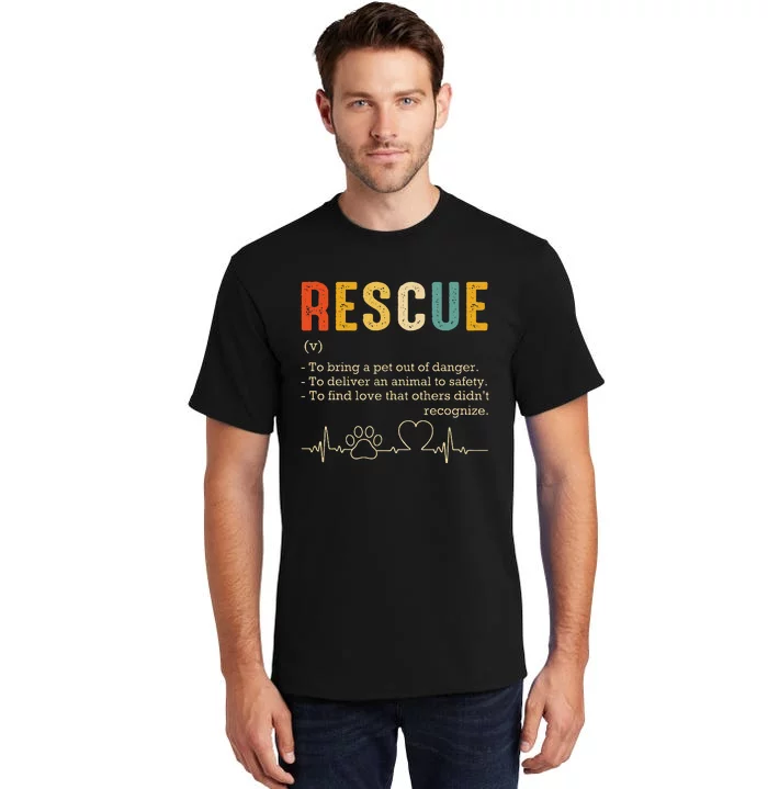 Vintage Adoption Cat Rescue Cat Mom Cat Dad Tall T-Shirt