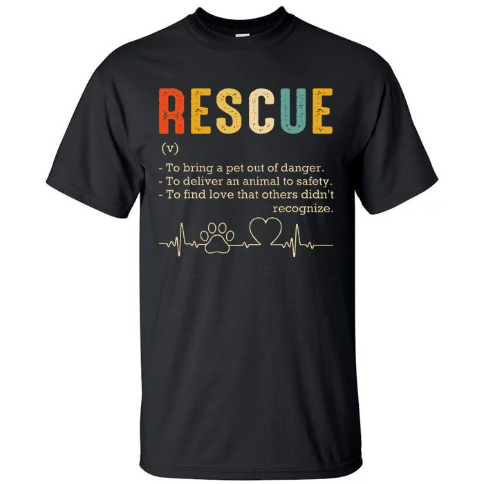 Vintage Adoption Cat Rescue Cat Mom Cat Dad Tall T-Shirt