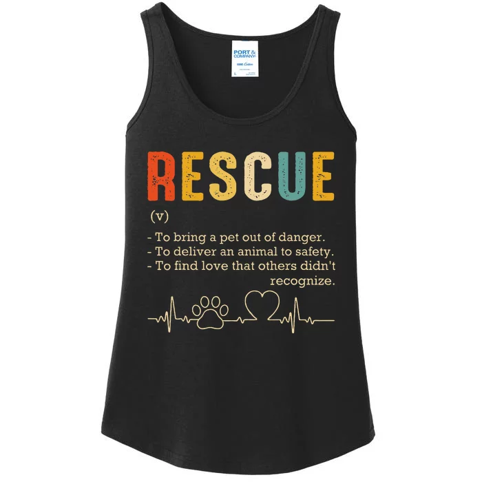 Vintage Adoption Cat Rescue Cat Mom Cat Dad Ladies Essential Tank