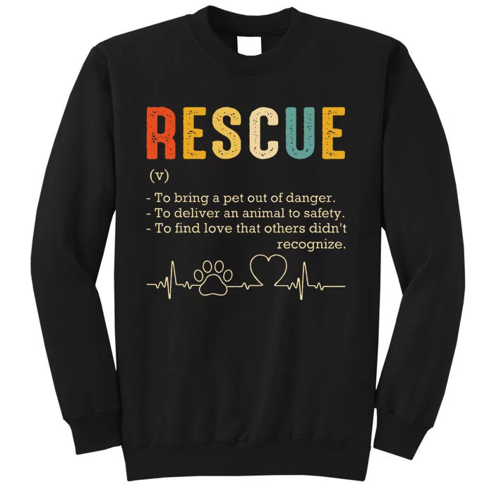 Vintage Adoption Cat Rescue Cat Mom Cat Dad Tall Sweatshirt