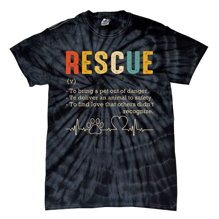 Vintage Adoption Cat Rescue Cat Mom Cat Dad Tie-Dye T-Shirt