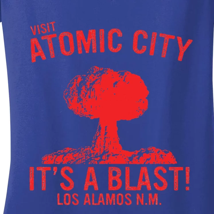 Visit Atomic City ItS A Blast! Los Alamos N.M Women's V-Neck T-Shirt