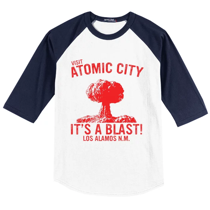 Visit Atomic City ItS A Blast! Los Alamos N.M. Baseball Sleeve Shirt