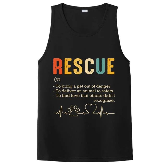 Vintage Adoption Cat Rescue Women Men Cat Mom Cat Dad Performance Tank