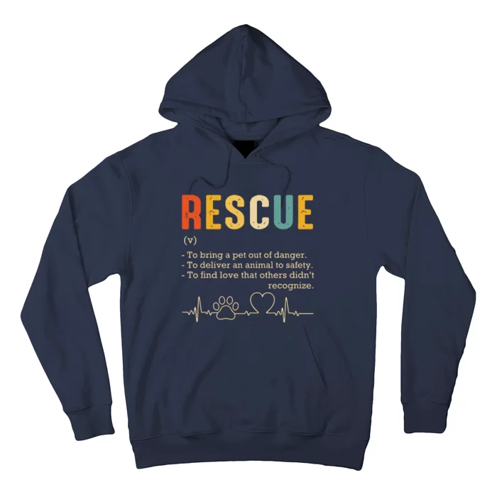 Vintage Adoption Cat Rescue Women Men Cat Mom Cat Dad Hoodie