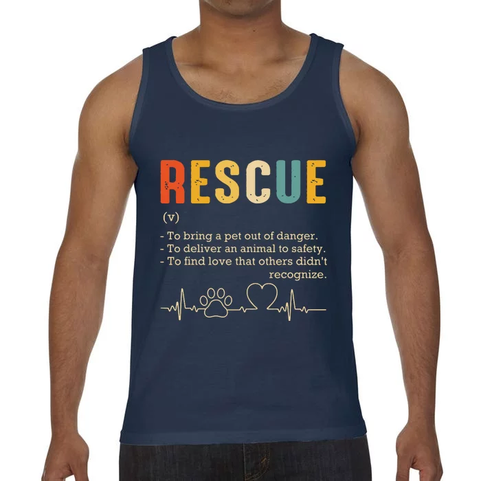 Vintage Adoption Cat Rescue Women Men Cat Mom Cat Dad Comfort Colors® Tank Top