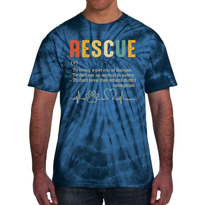 Vintage Adoption Cat Rescue Women Men Cat Mom Cat Dad Tie-Dye T-Shirt