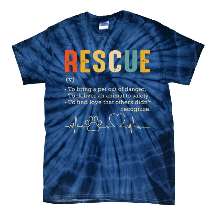 Vintage Adoption Cat Rescue Women Men Cat Mom Cat Dad Tie-Dye T-Shirt