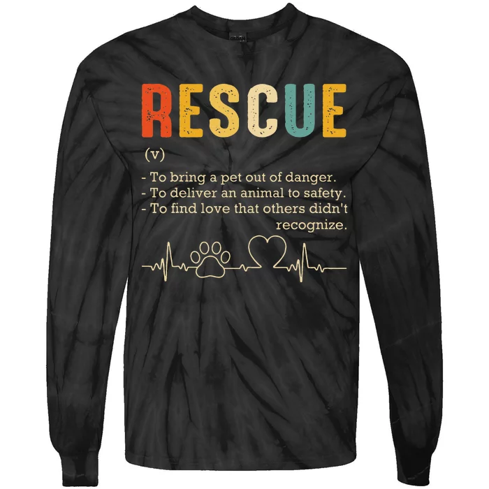 Vintage Adoption Cat Rescue Women Men Cat Mom Cat Dad Tie-Dye Long Sleeve Shirt