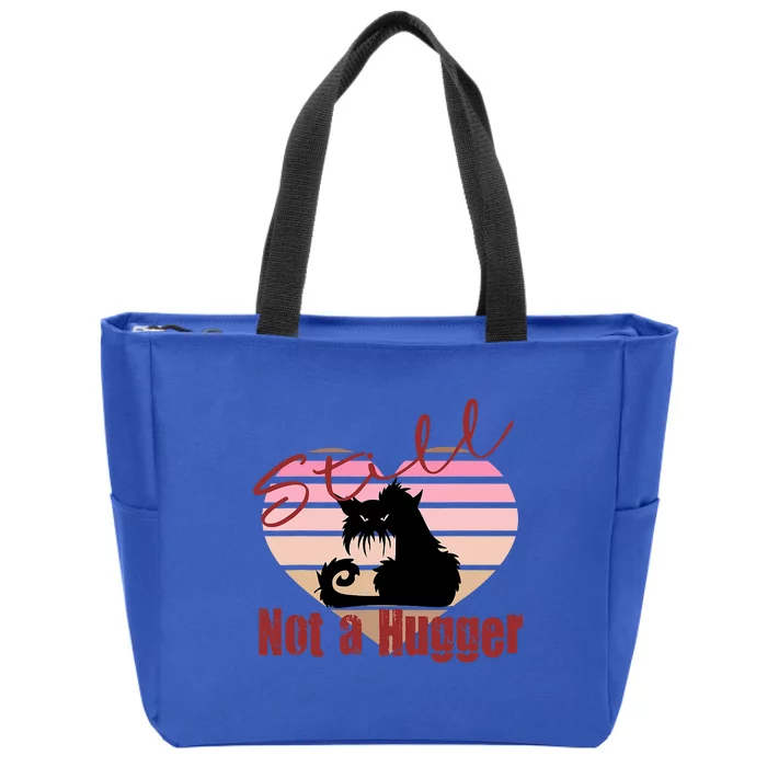 Valentine Angry Cat Still Not A Hugger No Hugs Please Zip Tote Bag