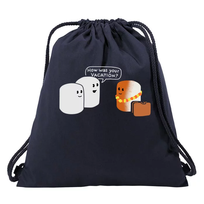 Vacation Marshmallow Drawstring Bag