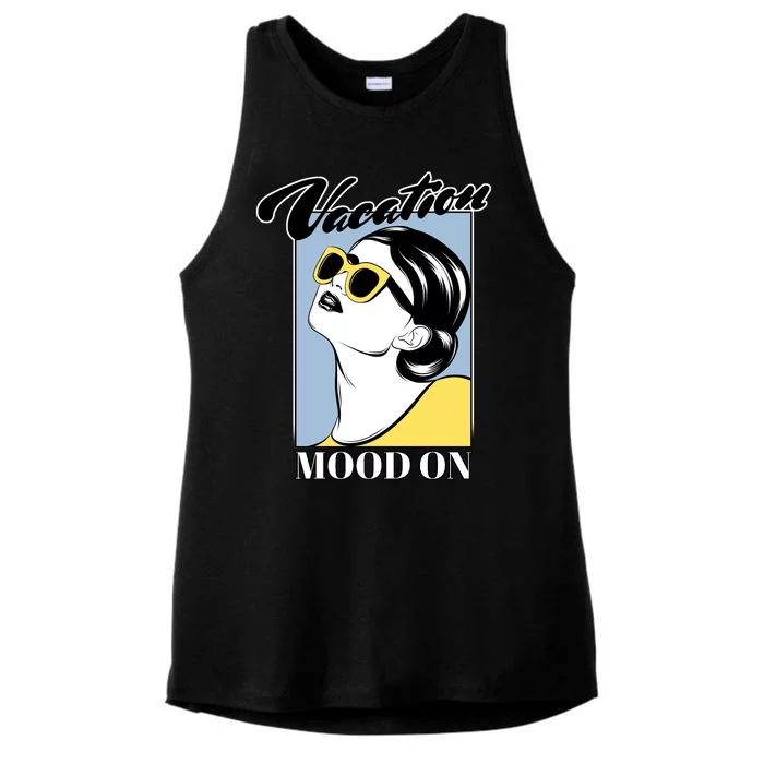 Vacation Mood On Ladies Tri-Blend Wicking Tank