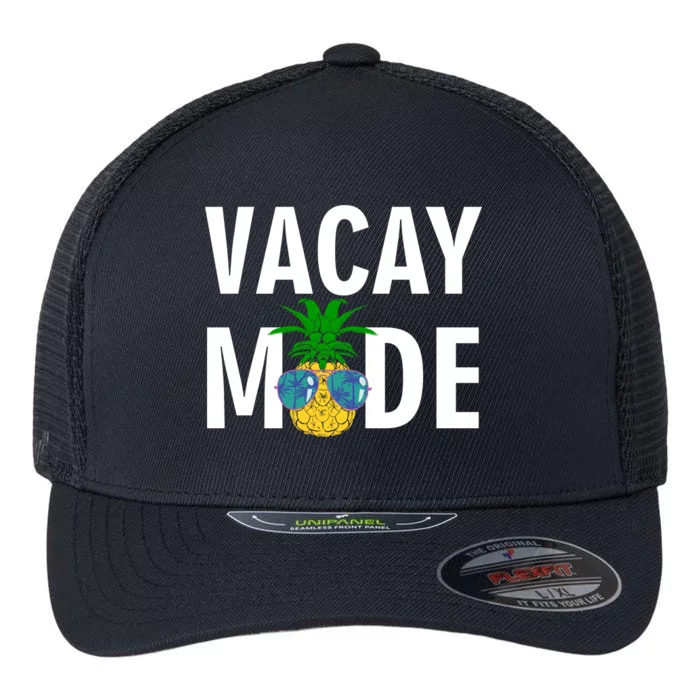 Vacay Mode Cool Pineapple Shades Flexfit Unipanel Trucker Cap