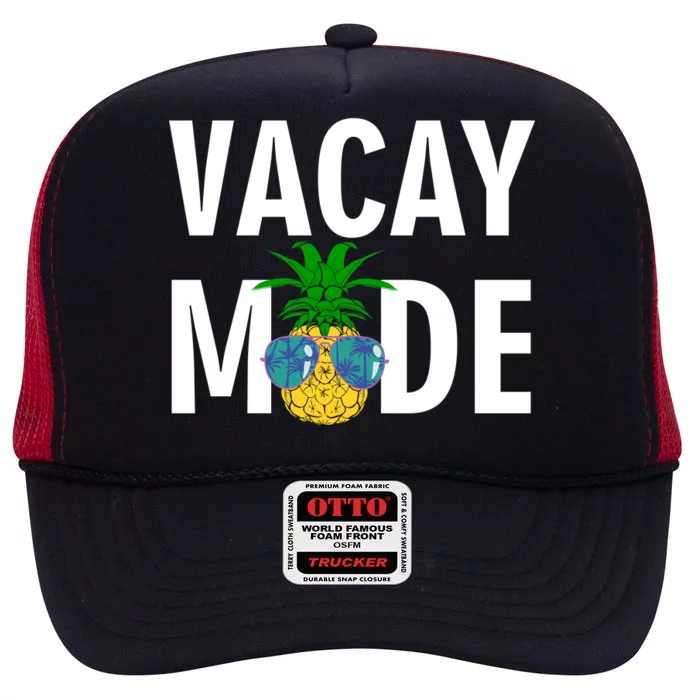 Vacay Mode Cool Pineapple Shades High Crown Mesh Trucker Hat