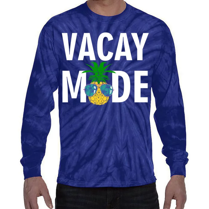 Vacay Mode Cool Pineapple Shades Tie-Dye Long Sleeve Shirt